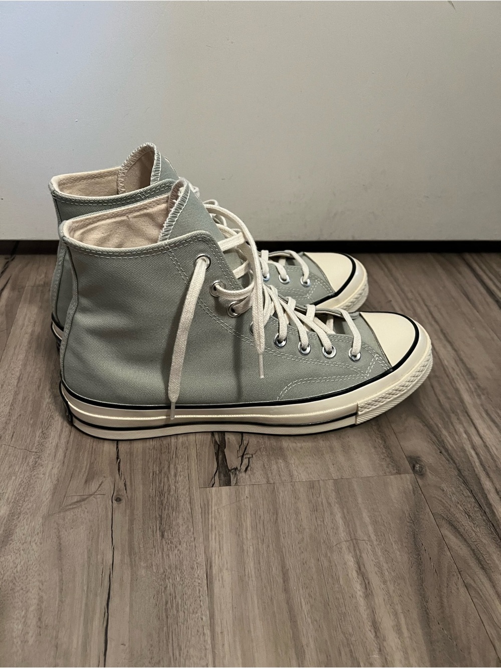 Converse High-Top Canvas Sneakers in Light Sage